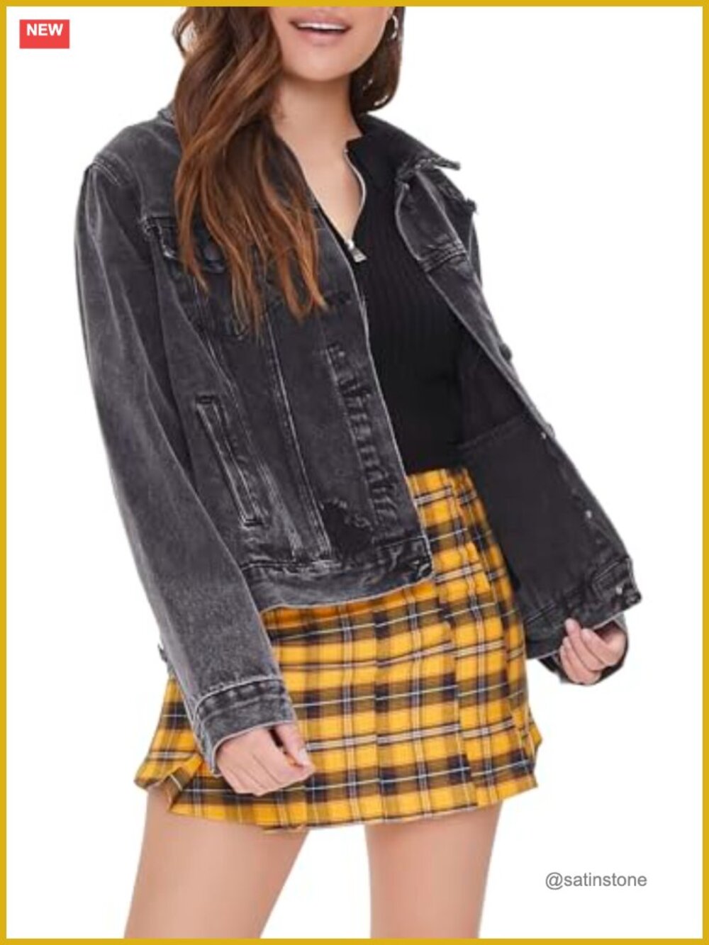 Plaid Mini Skirt High Rise Pleated Flowy Casual